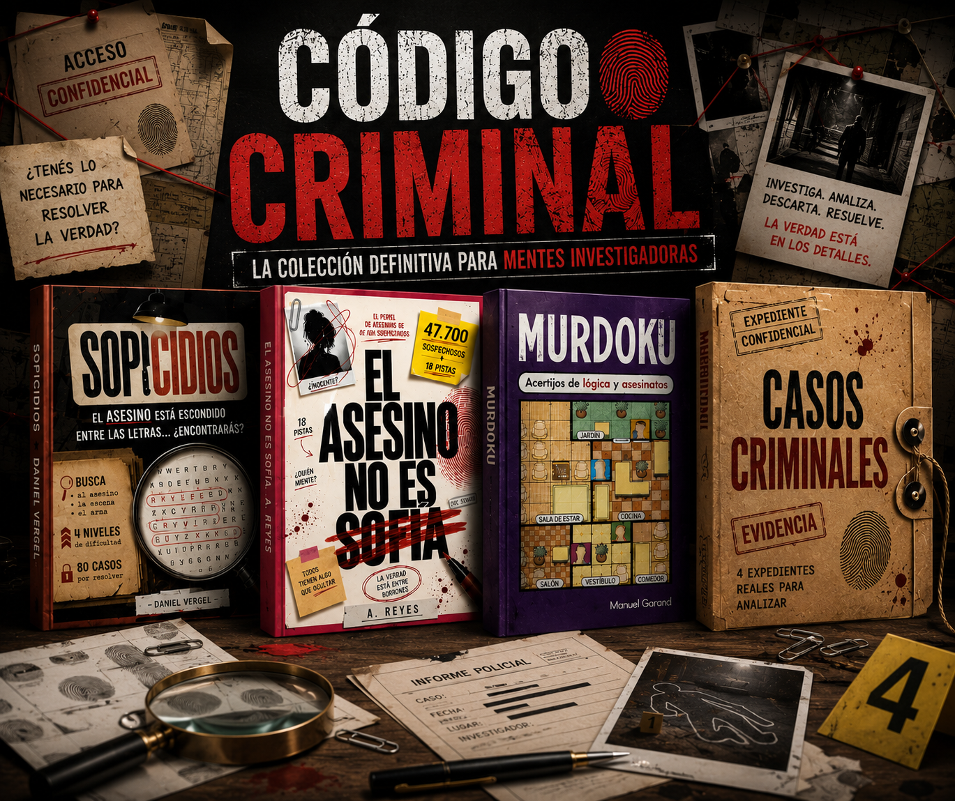 CÓDIGO CRIMINAL | La Colección Definitiva para Mentes Investigadoras (4 Expedientes)